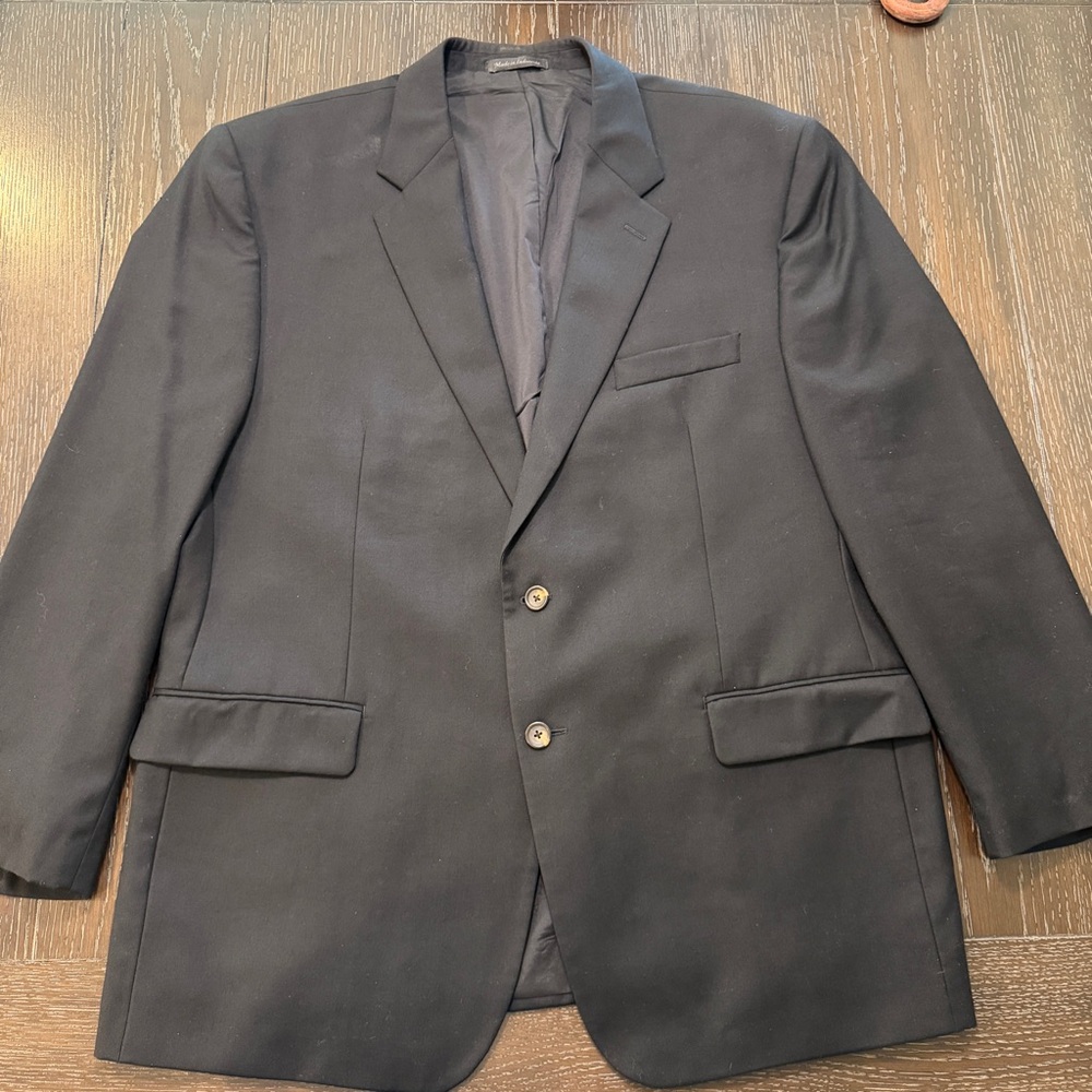 Ralph Lauren 100% Wool Men’s Blazer Suit Jacket Sport Coat‎ 46R Black 2-Button
